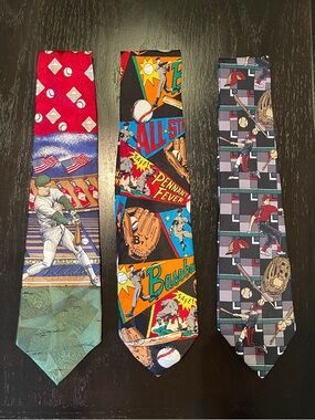 Men's Novelty Baseball Ties Assortment